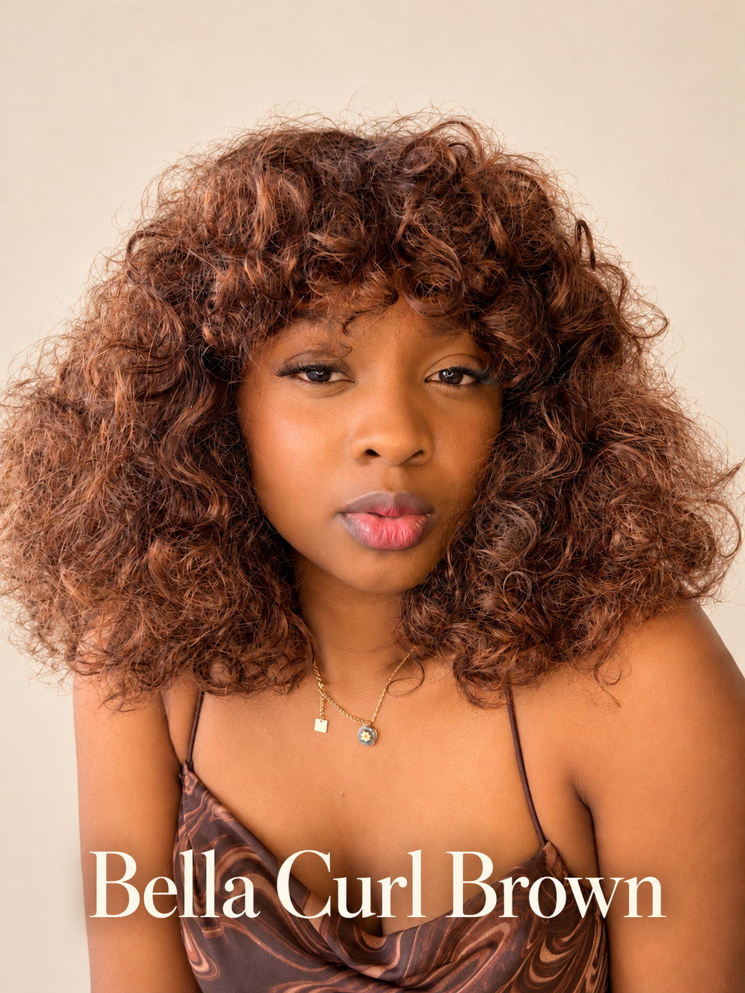 Bella Curl Brown — Perruque 100 % cheveux humains | 18 pouces